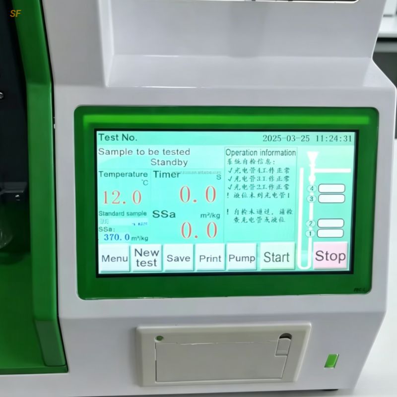 Automatic Cement Specific Surface Area Tester Fully Automatic Blaine Air Permeability Apparatus Cement Fineness Tester Touchscreen Data Storage Lab Equipment ASTM C204