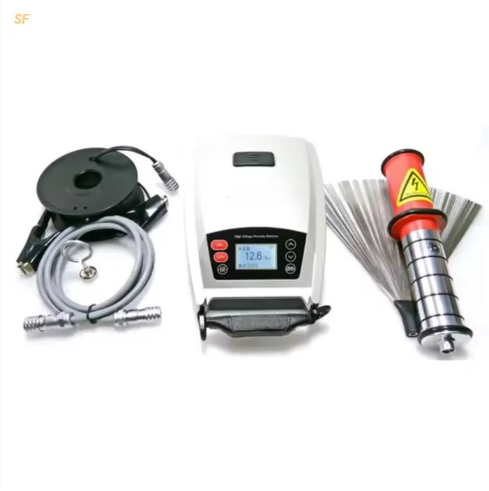 Spark Tester High Voltage Holiday Detector Coating Pinhole Detector Adjustable Voltage Audible Visual Alarm Pipeline Tank Coating Inspection NDT Equipment