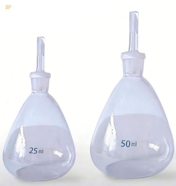 Laboratory Glass Pycnometer, 25ml/50ml Specific Gravity Bottle, Liquid Density Testing Bottle for Lab, Asphalt Density Test