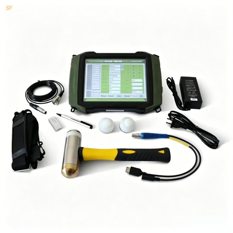 Low Strain Pile Integrity Tester Pile Dynamic Tester Small Strain Pile Tester Pile Integrity Testing Reflected Wave Method Touchscreen Wireless NDT Equipment ASTM