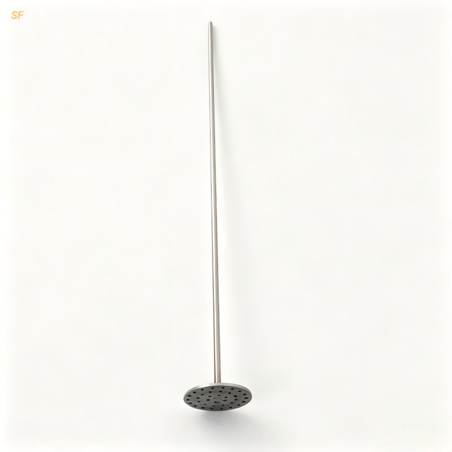 Soil Stirrer Stainless Steel Mixing Rod with Perforated Round Base for Laboratory Soil Sample Preparation & Mixing Factory Direct