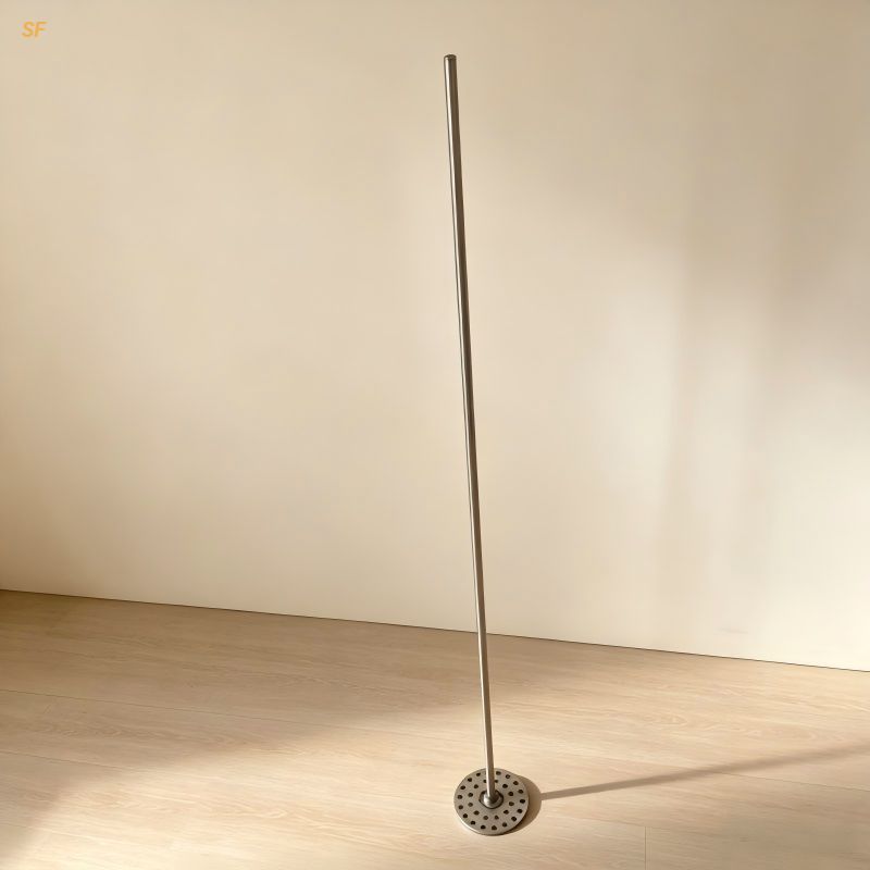 Soil Stirrer Stainless Steel Mixing Rod with Perforated Round Base for Laboratory Soil Sample Preparation & Mixing Factory Direct